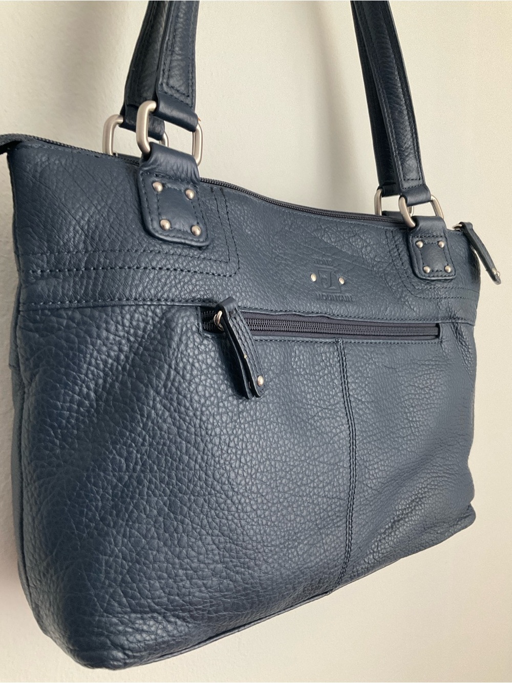 Stone Mountain Accessories Navy Leather Shoulder Bag - Picture 5 of 11